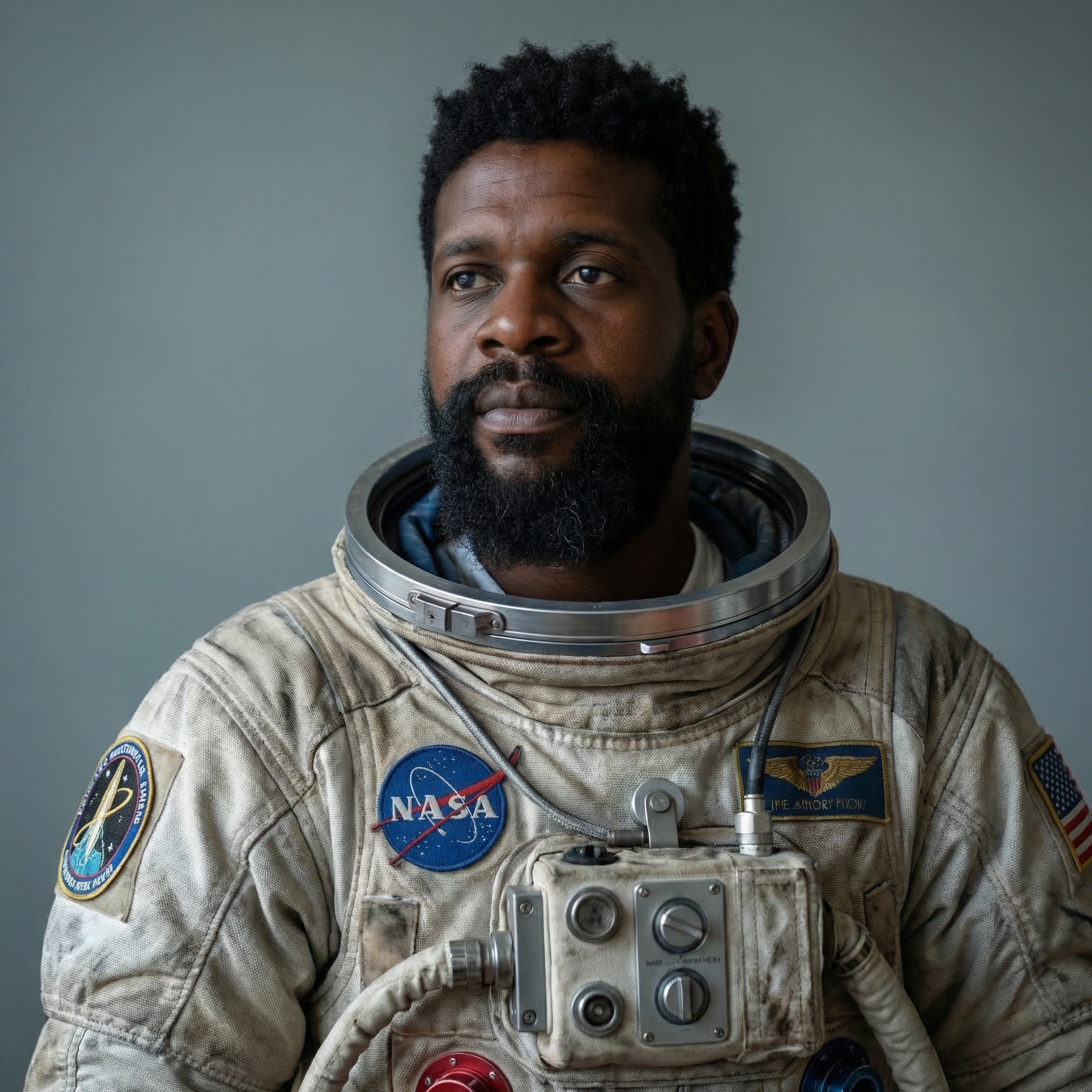 Synthetic astronaut portrait generated by the identity workflow
